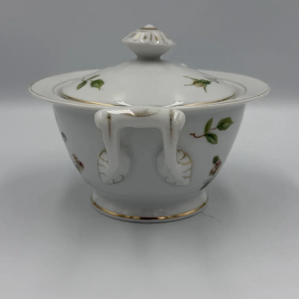 Vintage Lynmore Golden Rose Fine China Japan Lidded Sugar Bowl Porcelain